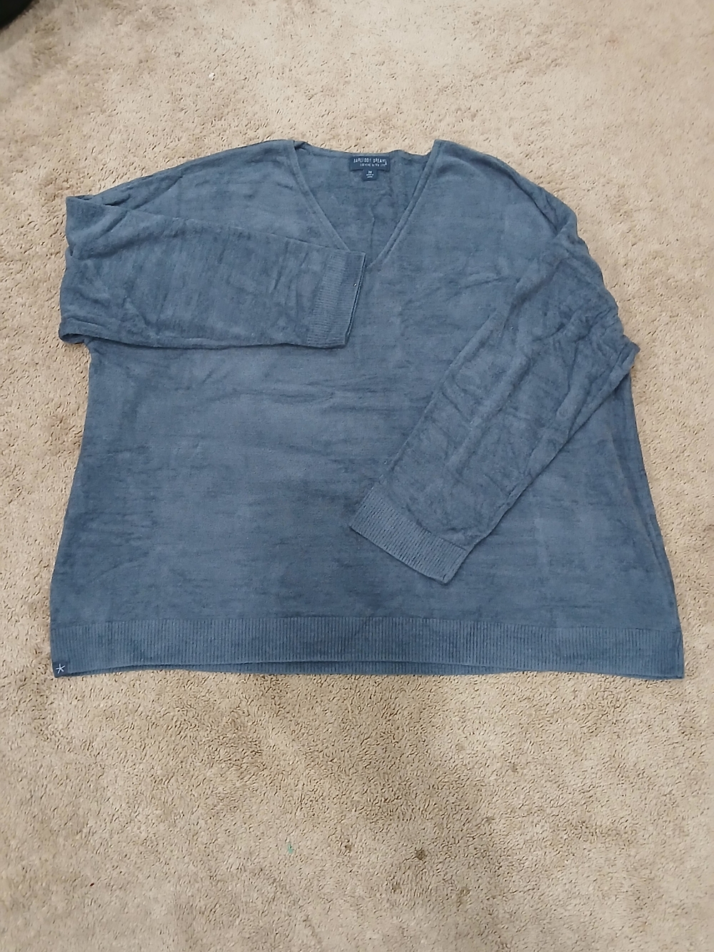 Barefoot Dreams Women's V-Neck Sweater in Slate Blue
